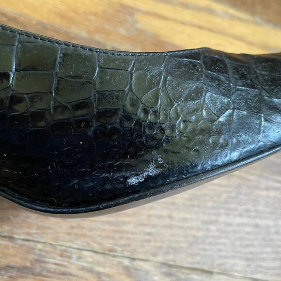 Stuart Weitzman Black Snake-Embossed Court Shoes, 9 1/2 M - Picture 13 of 16